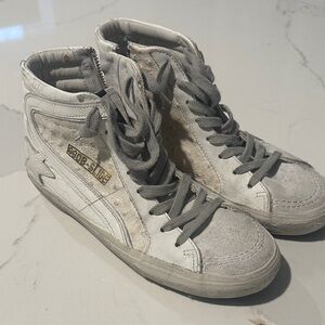 Golden Goose Women's Gray and Cream Sneakers
